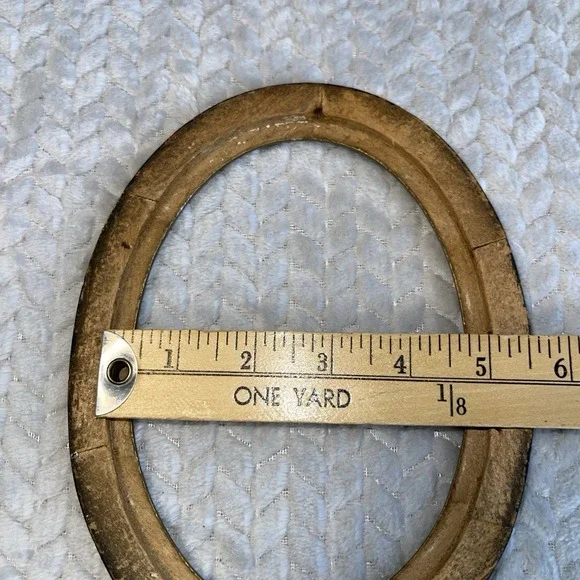 Vintage Oval Wood Picture Frame 5x7 Traditional Classic Ebony Color Gold Trim - Picture 5 of 6